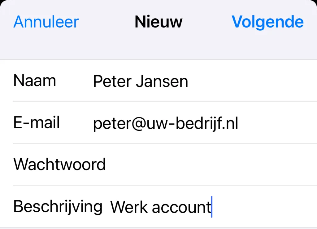Instellen van een e-mailaccount (IMAP) op iOS 18 3 IMG 3460