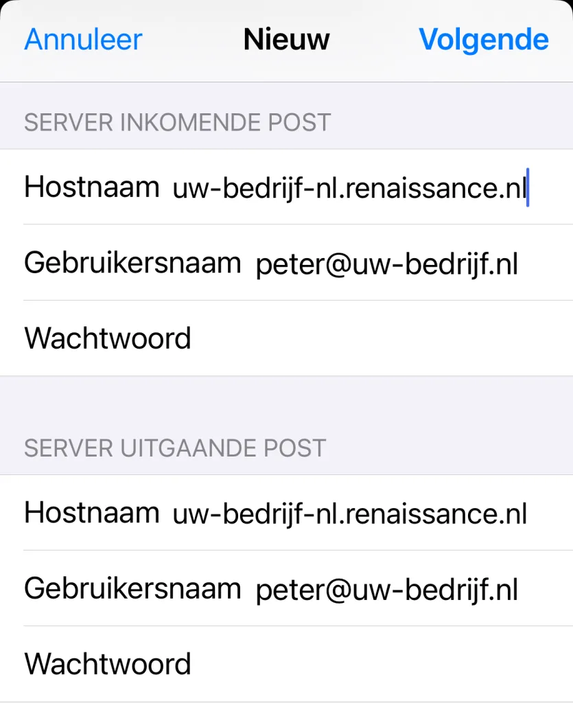 Instellen van een e-mailaccount (IMAP) op iOS 18 5 IMG 3462